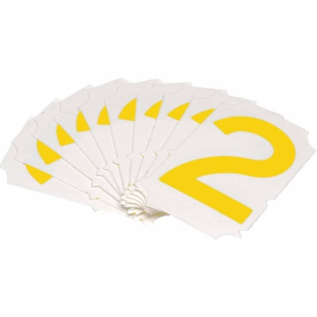 Brady Quik-Align 5060 Series Polyester 2 in Lbl Legend: 2 Yellow 10PK 5060P-2